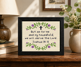 Custom Framed Cross Stitch, Personalized Text, Handmade Embroidery Wall Art