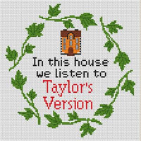 In this house we listen to Taylor's Version. Taylor Swift Cross Stitch Kit. Funny Cross Stitch Pattern. Cross Stitch Kit. Country Singer
