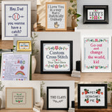 Custom Framed Cross Stitch, Personalized Text, Handmade Embroidery Wall Art