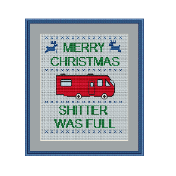 Merry Christmas Shitter's Full Cross Stitch Pattern