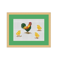 Rooster And Chickens Cross Stitch Pattern
