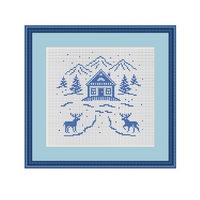 Winter House. Christmas Cross Stitch Pattern