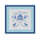 Winter House. Christmas Cross Stitch Pattern