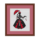 Lady With Umbrella Cross Stitch Pattern