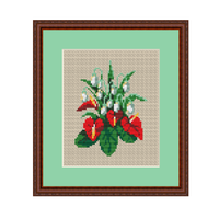 Anthurium Cross Stitch Pattern