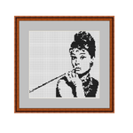 Actress Audrey Hepburn Cross Stitch Pattern