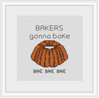 Funny Kitchen Cross Stitch Kit. Bakers Gonna Bake Cross Stitch Kit