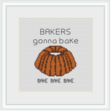 Funny Kitchen Cross Stitch Kit. Bakers Gonna Bake Cross Stitch Kit