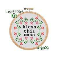 Bless This Mess Cross Stitch Kit