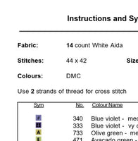 Primula Cross Stitch Pattern.