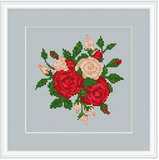 Bouquet Of Roses Cross Stitch Pattern