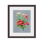 Bouquet Of Poppies Cross Stitch Pattern.