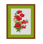 Poppy Seed Flowers Cross Stitch Pattern