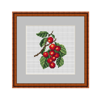 Cherries Cross Stitch Pattern. Kitchen Decor PDF Pattern.