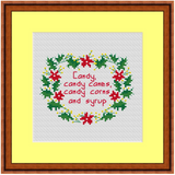 Candy, Candy Canes, Candy Corns And Syrup. Buddy The Elf Quotes Cross Stitch Kit.