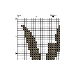 Capricorn Zodiac Sign Cross Stitch Pattern.