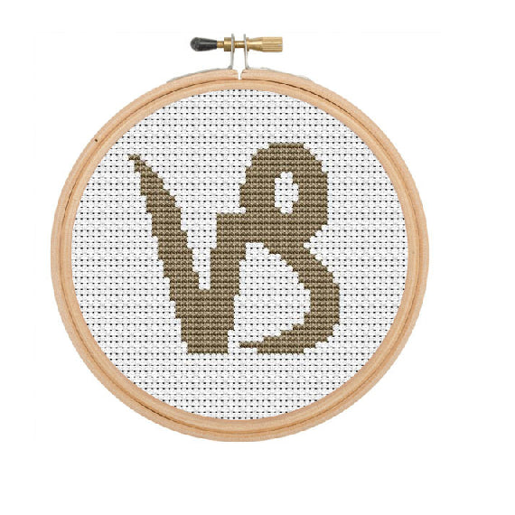 Capricorn Zodiac Sign Cross Stitch Pattern.