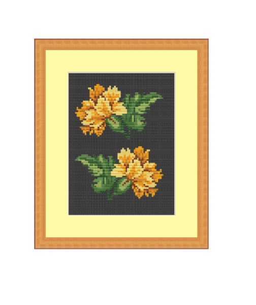 Carnation Flower Cross Stitch Pattern. Instant Download.