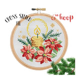 Christmas Candle with Poinsettia Cross Stitch Kit.