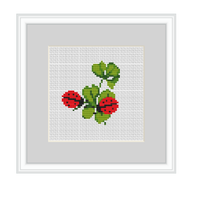 Clover And Ladybugs Cross Stitch Pattern