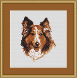 Collie Embroidery Kit. Dog Cross Stitch Kit