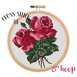 Dark Cherry Roses Embroidery Kit