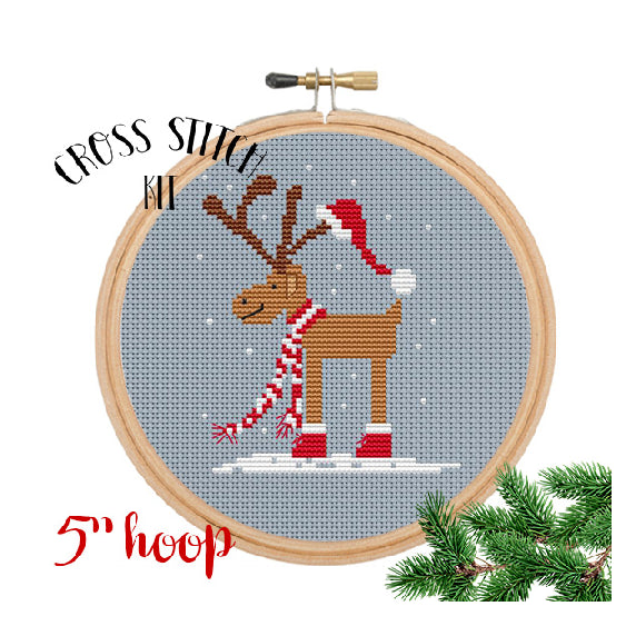 Christmas Reindeer Cross Stitch Kit