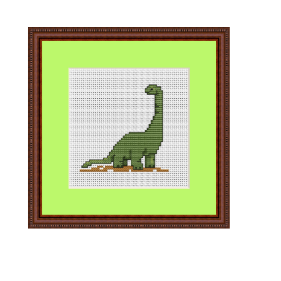 Dinosaur Cross Stitch Pattern. 