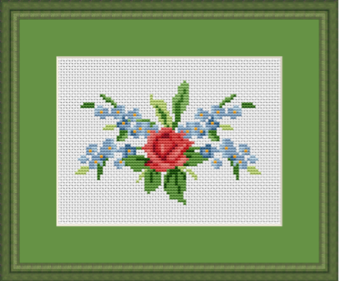 Bouquet of Flowers Cross Stitch Pattern