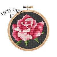 Pink Rose Cross Stitch Kit