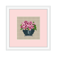 Violets Flowers Cross Stitch Pattern.