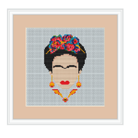 Frida Kahlo Cross Stitch Kit. Feminist Cross Stitch. Modern Cross Stitch.