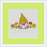 Garden Gnome Cross Stitch Kit. Funny Gnome Pattern.