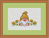 Little Garden Gnome Cross Stitch Pattern