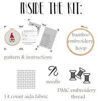 Gnome With Present Cross Stitch Kit