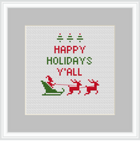 Happy Holiday Y'All Cross Stitch Kit.