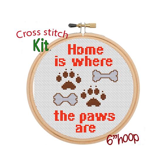 Home Is Where The Paws Are Cross Stitch Kit