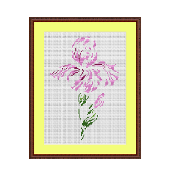 Iris Flower Cross Stitch Pattern