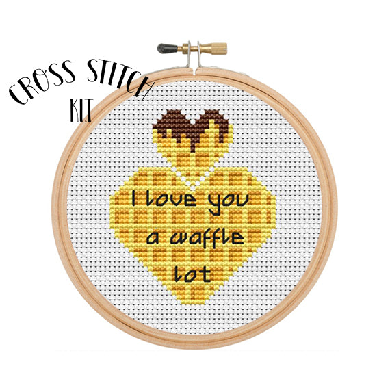 I Love You A Waffle Lot Cross Stitch Kit