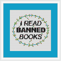 I Read Banned Books Cross Stitch Kit