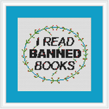 I Read Banned Books Cross Stitch Kit