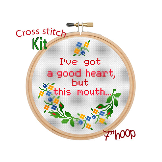 I've Got A Good Heart But This Mouse. Sarcastic Quote Cross Stitch. – Funny  Cross Stitch