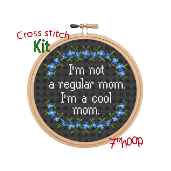 You're Weird I'll Keep You Cross Stitch Kit. Funny Cross Stitch. Moder