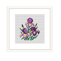Instant Download Iris Cross Stitch Pattern.
