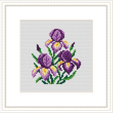 Iris Flowers Cross Stitch Kit.