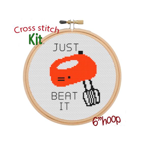 Just Beat It Cross Stitch Kit.