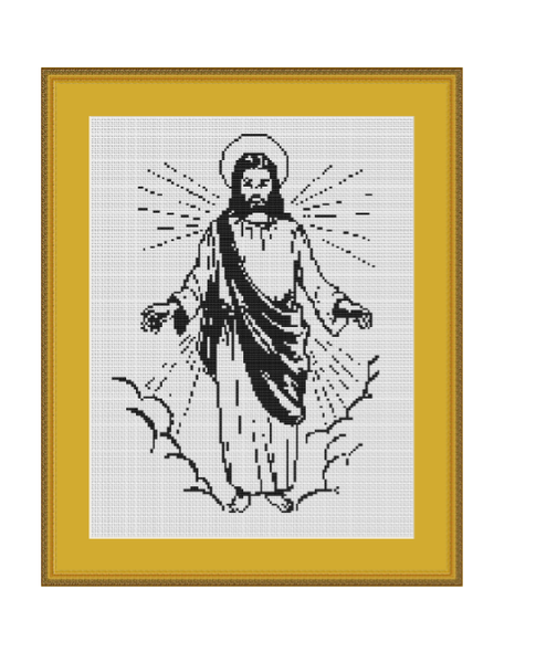 Jesus Christ Cross Stitch Pattern.