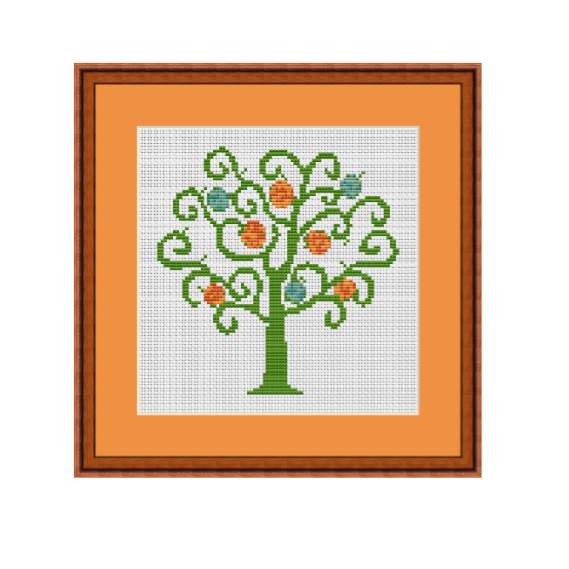Funny Tree Cross Stitch Pattern. Instant Download Chart.