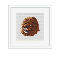 Lion Cross Stitch Kit. Wild Animals Cross Stitch Kit.