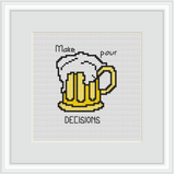 Make Pour Decision Cross Stitch Kit. Beer Mug Cross Stitch Kit.